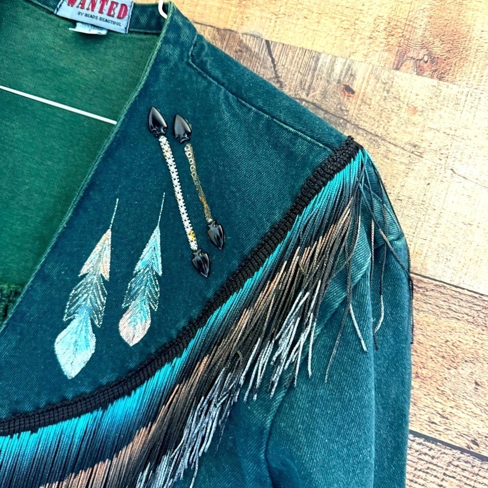 1980’s Wanted By Beads Beautiful Bolero Style Fringe Jacket - Picture 3 of 10